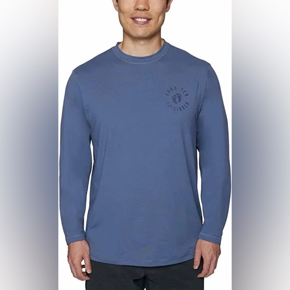Hang Ten > Blue Logo Long Sleeve Crew Neck Top Medium